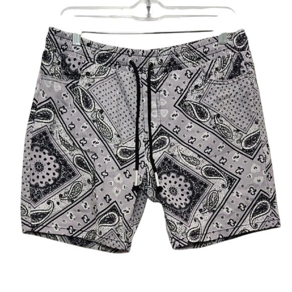Fresh Prince Of Bel Air Stretch Twill Bandana Print Shorts Large Men's Casual
